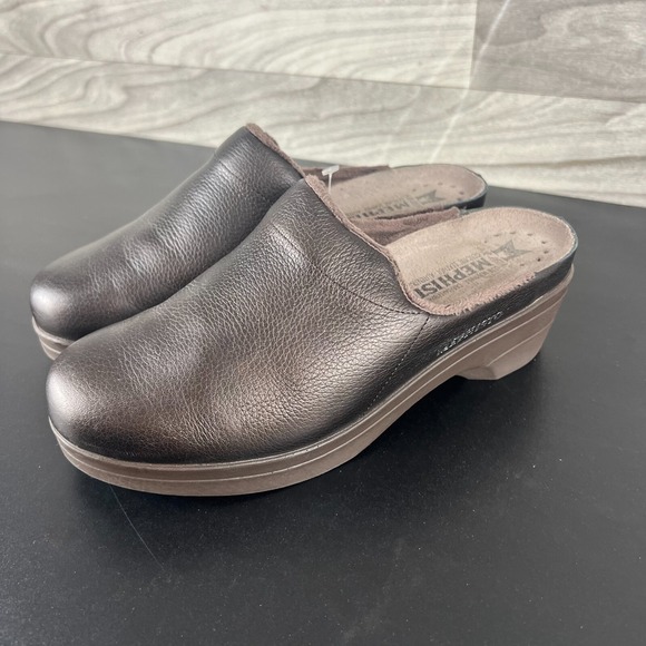 Mephisto Mule Clogs Womens Size US 8 Brown Leather Slip-On Comfort Shoes Classic - Picture 1 of 15